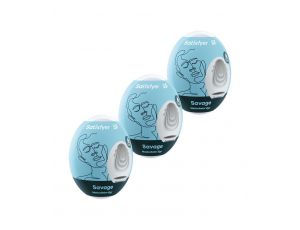 Jajka masturbatora Satisfyer Savage zestaw 3 ciemnozielone białe 7 cm